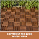 Acacia Wood Interlocking Deck Tiles - Checker Pattern