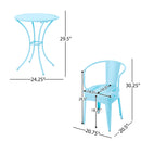 Lourdes 3 PC KD Metal Patio Furniture Set - Matte by HouseOfZazla