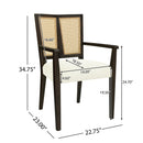 Mid Century Modern Arm Dining Chair Set With Rattan Backrest by HouseOfZazla