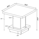 Mbala - Square Pedestal End Table - Cappuccino