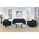 Weld 3 Piece Upholstered Track Arm Sofa Set - Black by HouseOfZazla