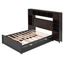 Bed With All In One Cabinet, Shelf And Sockets, Trundle by HouseOfZazla