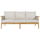 Outdoor Acacia Wood and Rope 3 Seater Patio Sofa by HouseOfZazla