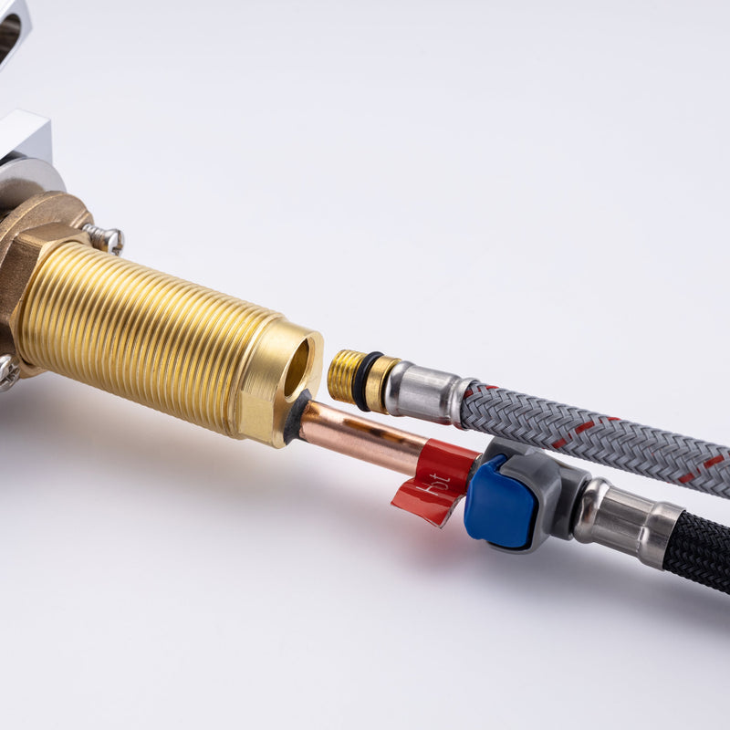 8 inch Widespread Bathroom Faucet Matte Black Bathroom Faucets for Sink 3 Hole Brass 2 Handle Lavatory Square Faucet Modern rv Bathroom Faucets