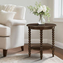 Philippe - Round End Table With Shelf - Brown by HouseOfZazla