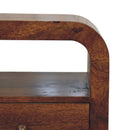 Solid Wood Darcy Nightstand, 1 Drawer and Open Shelf, Chestnut