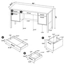Azura - 4 Drawer Office Desk - Oak by HouseOfZazla