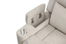 Galya - Motion Loveseat With Console - Light Gray
