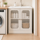 Louvered Double-Door Floor-Standing Bathroom Vanity