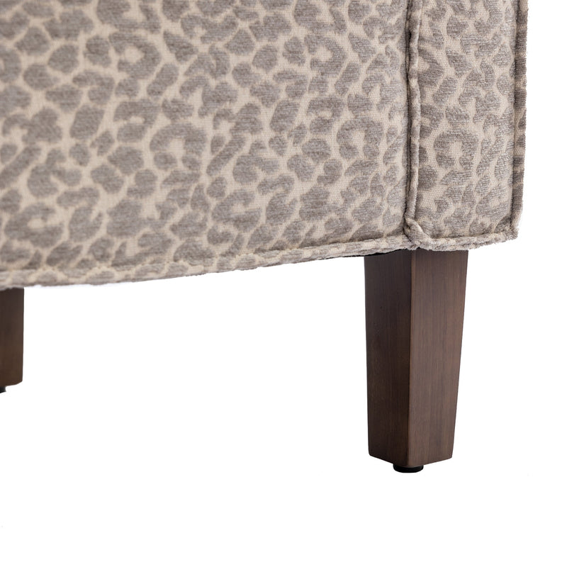 Accent Chair with Ottoman, Mid Century Modern Barrel Chair Upholstered Club Tub Round Arms Chair for Living Room