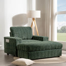Oversized Chaise Lounge Indoor Rabbit Fur Sofa Bed With Storage Ottoman And Armrests Cup Holders With Deep Seat by Unique Piece Furniture