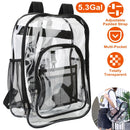 Clear Backpack Heavy Duty Transparent Book Bag Waterproof PVC Clear Backpack 5.3Gal with Reinforced Strap for College Workplace