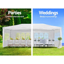 Wedding Party Canopy Tent Outdoor Gazebo With 6 Removable Sidewalls - White by HouseOfZazla