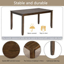 6 Pieces Kitchen Dining Set, Rectangular Wooden Dining Table With 4 Upholstered Chairs And A Bench by Unique Piece Furniture