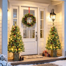 Set of 2, 4 ft Pre-Lit Christmas Trees