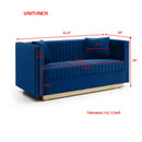Contemporary Vertical Channel Tufted Sofa Loveseat Modern Upholstered Couch For Living Room With 2 Pillows by HouseOfZazla
