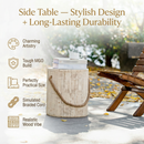 Outdoor Wood Grain Rustic MGO Side Table with Realistic Wood Vibe