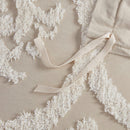 King/Cal King 3 Piece Tufted Cotton Chenille Damask Duvet Cover Set