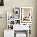 Modern Vanity Desk With 3 LED Lighting Modes, 4 Drawers by HouseOfZazla