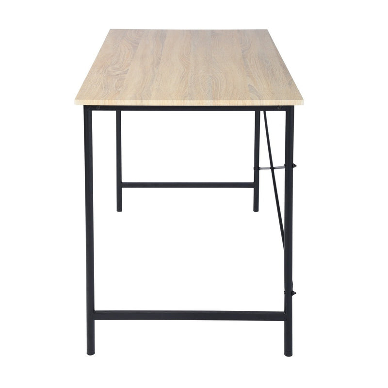 47.2" x 23.6" x 29.6" Metal Frame Home Office Writing Desk - Oak & Black