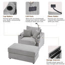 Single Sofa Couch With Storage Space, Movable Ottoman, USB Ports, Cup Holders, Phone Holder by HouseOfZazla