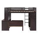 Loft Bed With A Twin Size Standalone Bed, Shelves, Desk, And Wardrobe by HouseOfZazla