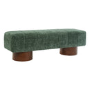 Green Boucle Upholstered Indoor Dining Bench