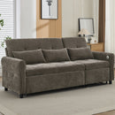 2-in-1 Sofa 82' Three-Seater with Sofa Bed and Reversible Recliner, Dark Grey Chenille