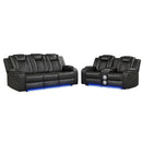 Benz - Power Recliner Set With LED Lighting And USB Charging by HouseOfZazla