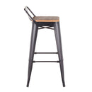 Oregon - Industrial Low Back Barstool (Set of 2) - Black by HouseOfZazla