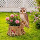 Decorative Owl Garden Planter Pot on Branch by HouseOfZazla