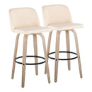 Toriano - Mid-Century Modern Fixed Height BarStool With Round Footrest (Set of 2) by Unique Piece Furniture
