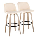 Toriano - Mid-Century Modern Fixed Height BarStool With Round Footrest (Set of 2) by HouseOfZazla