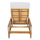 76.8" Solid Acacia Wood Sun Lounger Set of 2 with Grey Cushions by HouseOfZazla