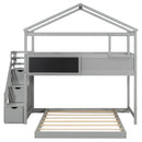 House Style Bunk Bed With Storage Staircase And board by HouseOfZazla