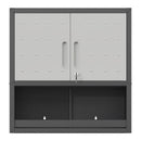 Metal Wall Mounted Tool Storage Cabinet With Locking Door, 1 Shelf & 1 Drawer