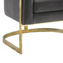 Tufted Barrel Accent Chair Upholstered Lounge Chair - Gray