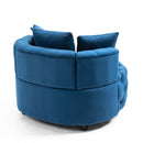 Accent Chair / Classical Barrel Chair for living room / Modern Leisure Sofa Chair (Blue)