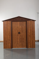 6ft x 6ft Outdoor Metal Storage Shed with Metal Floor Base, With window