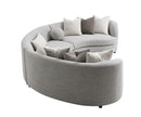 Ivria Boucle Sectional Sofa With 9 Pillows - Gray
