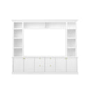 TV Stand With Bookcase, Storage Cabinet With 3 Adjustable Shelves, Living Room Entertainment Center - White by HouseOfZazla