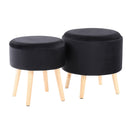 Tray - Contemporary Storage Ottoman With Matching Stool - Black / Natural by HouseOfZazla