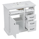 36" Bathroom Vanity With Sink, 2 Tip-Out Drawers, Soft Close Hinges by HouseOfZazla