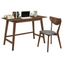2 Piece Writing Desk Set With Chair - Brown by HouseOfZazla