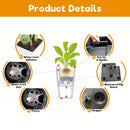 Set of 2 Faux Rattan Tall Planters with Automatic Watering