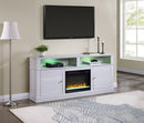 Terra - TV Stand Console With Fireplace - White Walnut by Unique Piece Furniture
