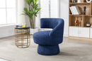 360 Degree Swivel Cuddle Barrel Accent Chairs, Round Armchairs with Wide Upholstered, Fluffy Fabric Chair for Living Room, Bedroom, Office, Waiting Rooms