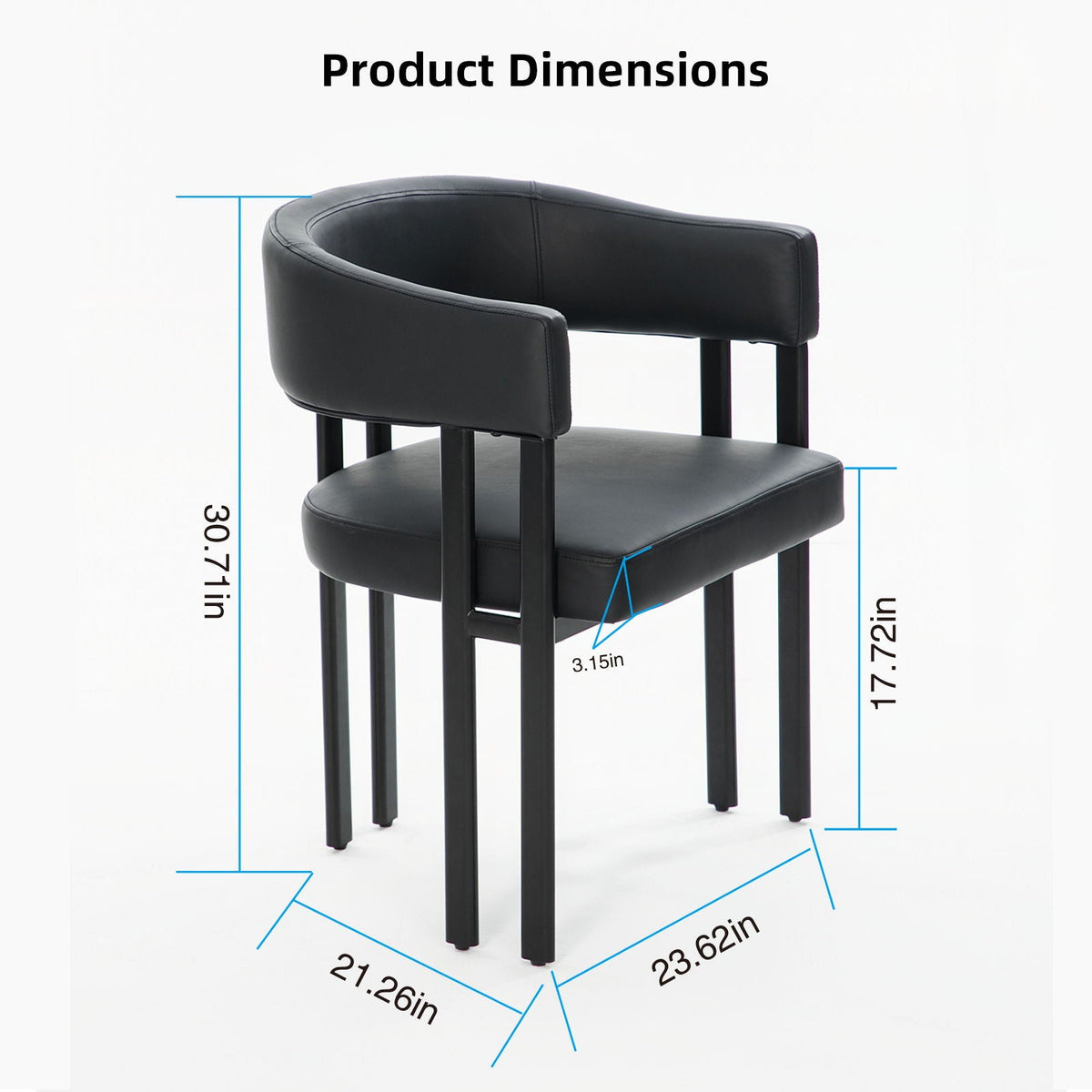 Modern Dining Upholstered Barrel Chair With Curved Back And Armrests, photo 13 of 23