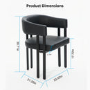 Modern Dining Upholstered Barrel Chair With Curved Back And Armrests by HouseOfZazla