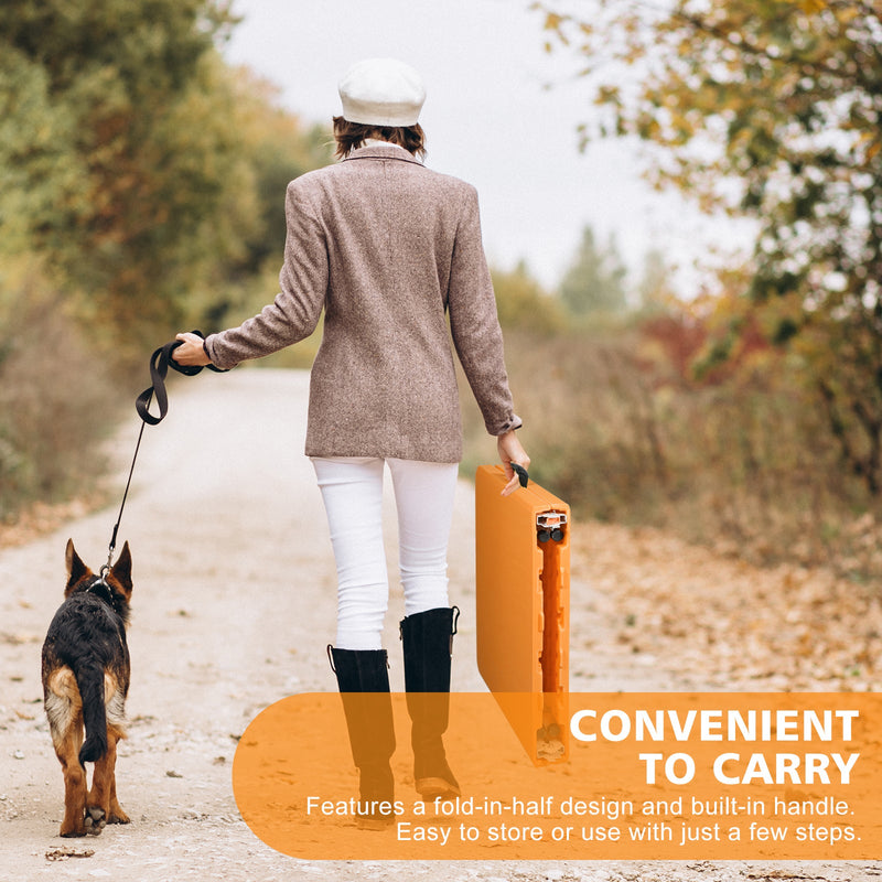 4ft Orange Portable Folding Table Indoor&Outdoor Maximum Weight 135KG Foldable Table for Camping